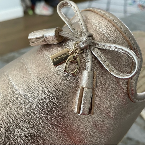 Coach Cassidy Espadrille Gold Metallic Mule Slides Women’s 8.5 - Picture 7 of 11